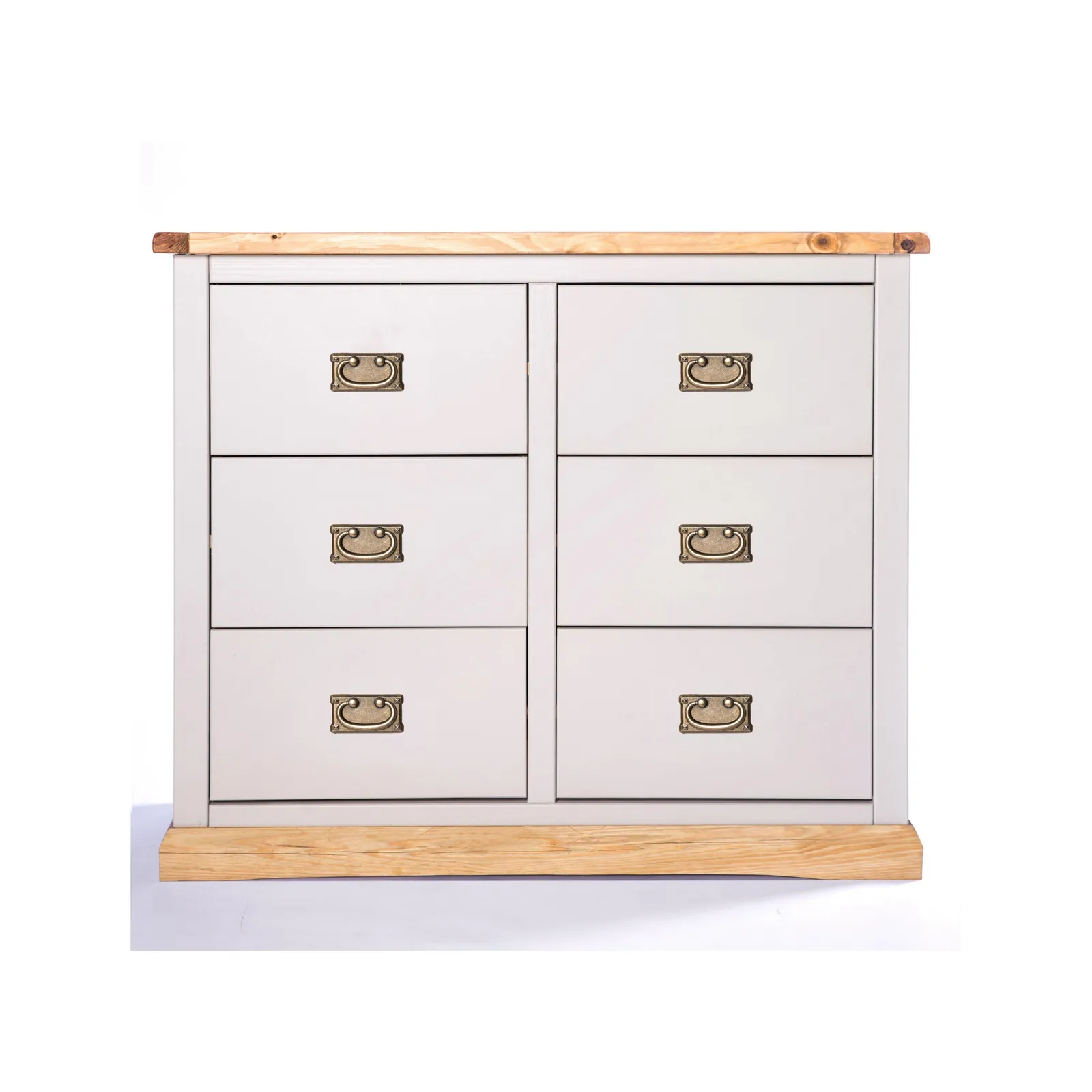 Cabinet Bits Bomporto 6 Drawer Chest of Drawers Bras Drop Handle in Light Grey