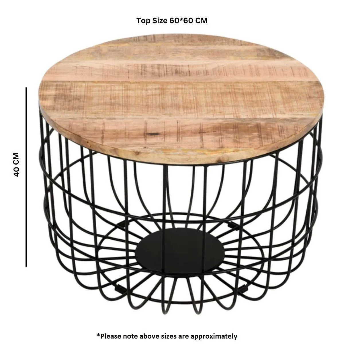 IH Design Bratton Mango Wooden Wire Coffee Table in Brown 4
