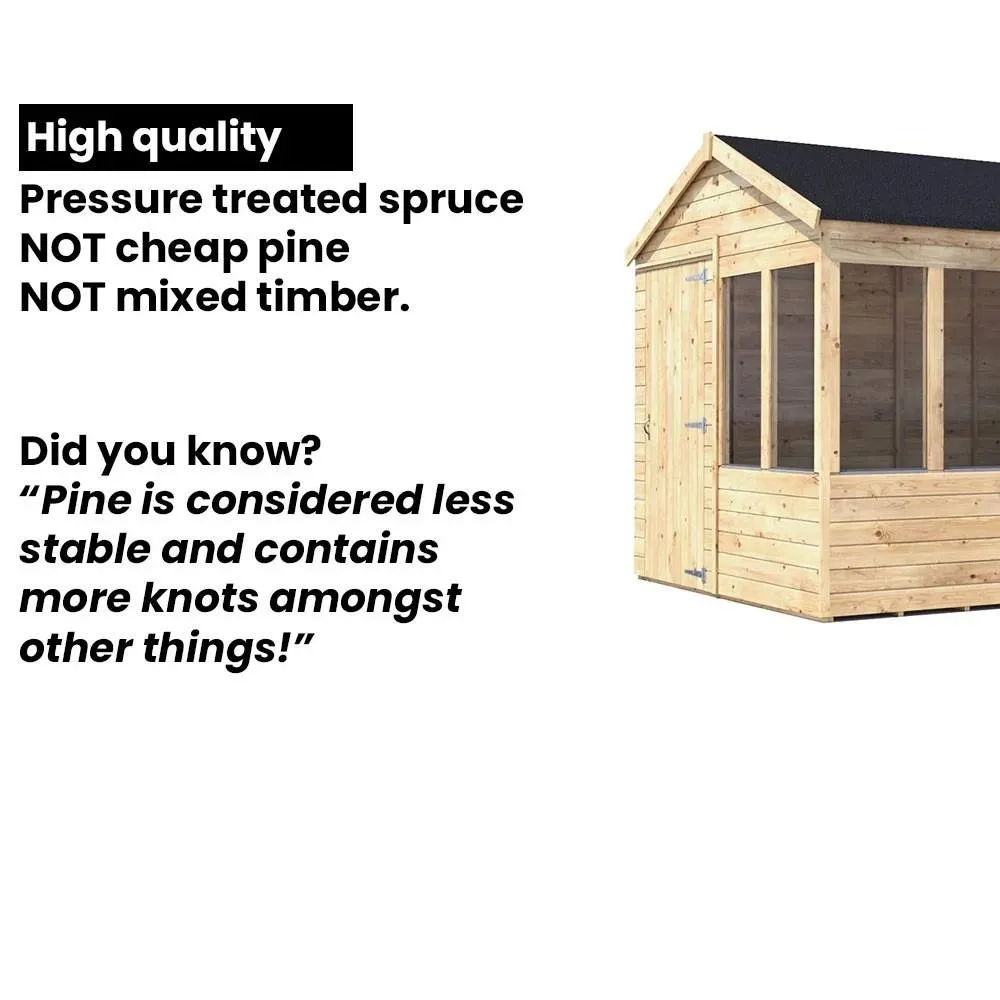 Dunster House Wooden Potting Shed Apex Roof W8' x D8' (W2.4m x D2.4m) Overlord Modular in Brown 4