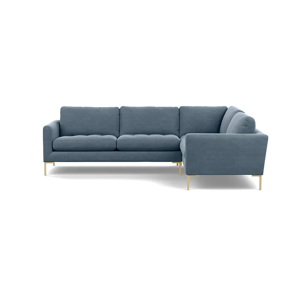 Heal's Eton Right Hand Facing Corner Sofa Capelo Linen-Cotton Mineral Brass Feet 1
