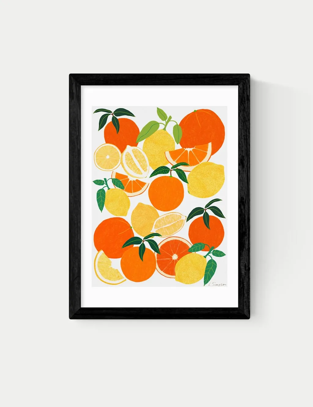 East End Prints Orange and Lemon Harvest Framed Art Black