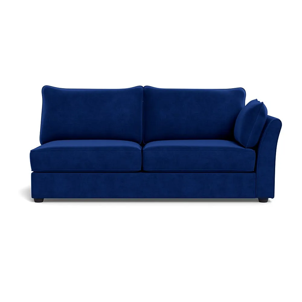 Heal's Tailor Large Right Hand Facing Corner Unit Smart Luxe Velvet Azure Black Feet 1