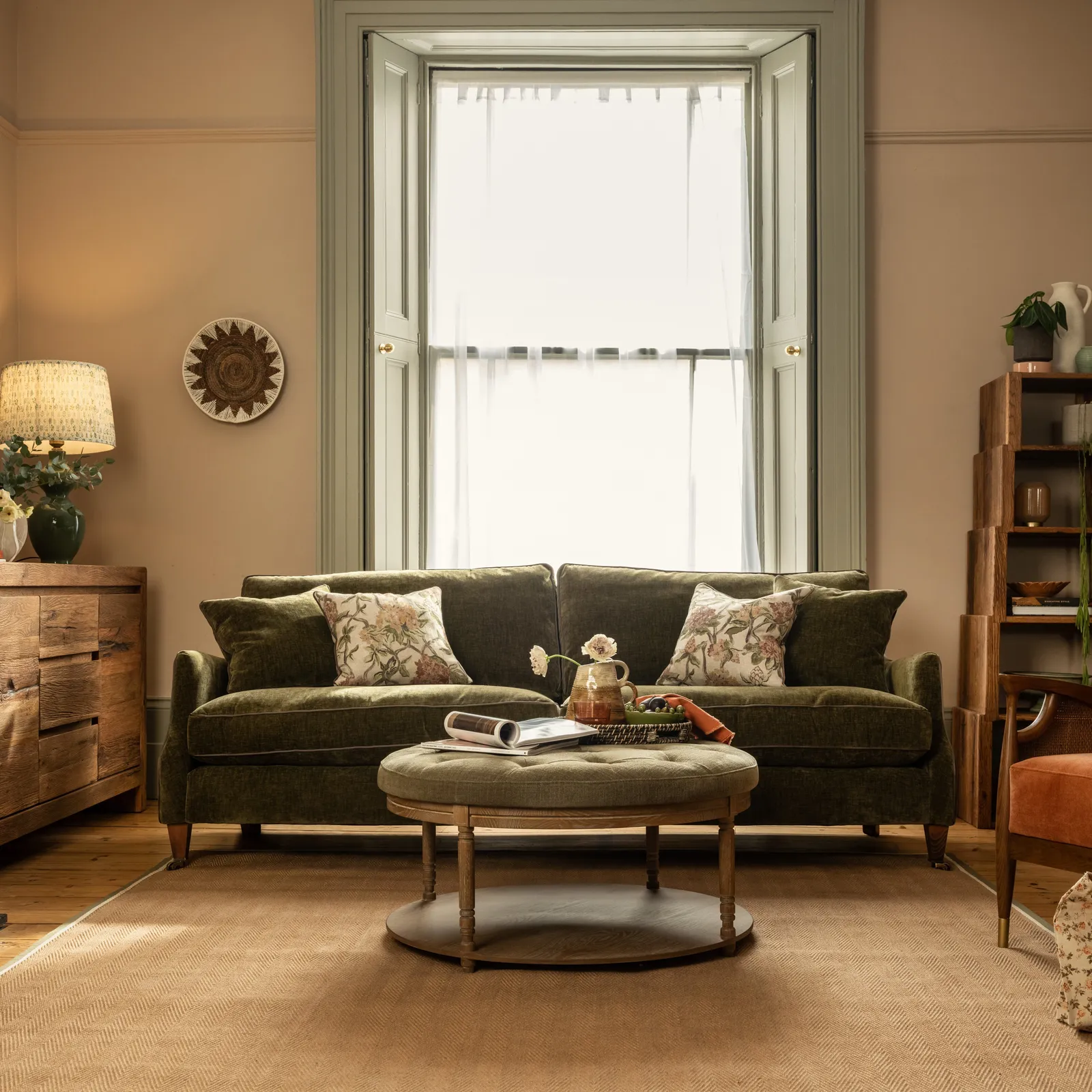 English Heritage Quarry 26 Extra Large Sofa- Pre-Set Scatters, Green Fabric | Barker & Stonehouse 2