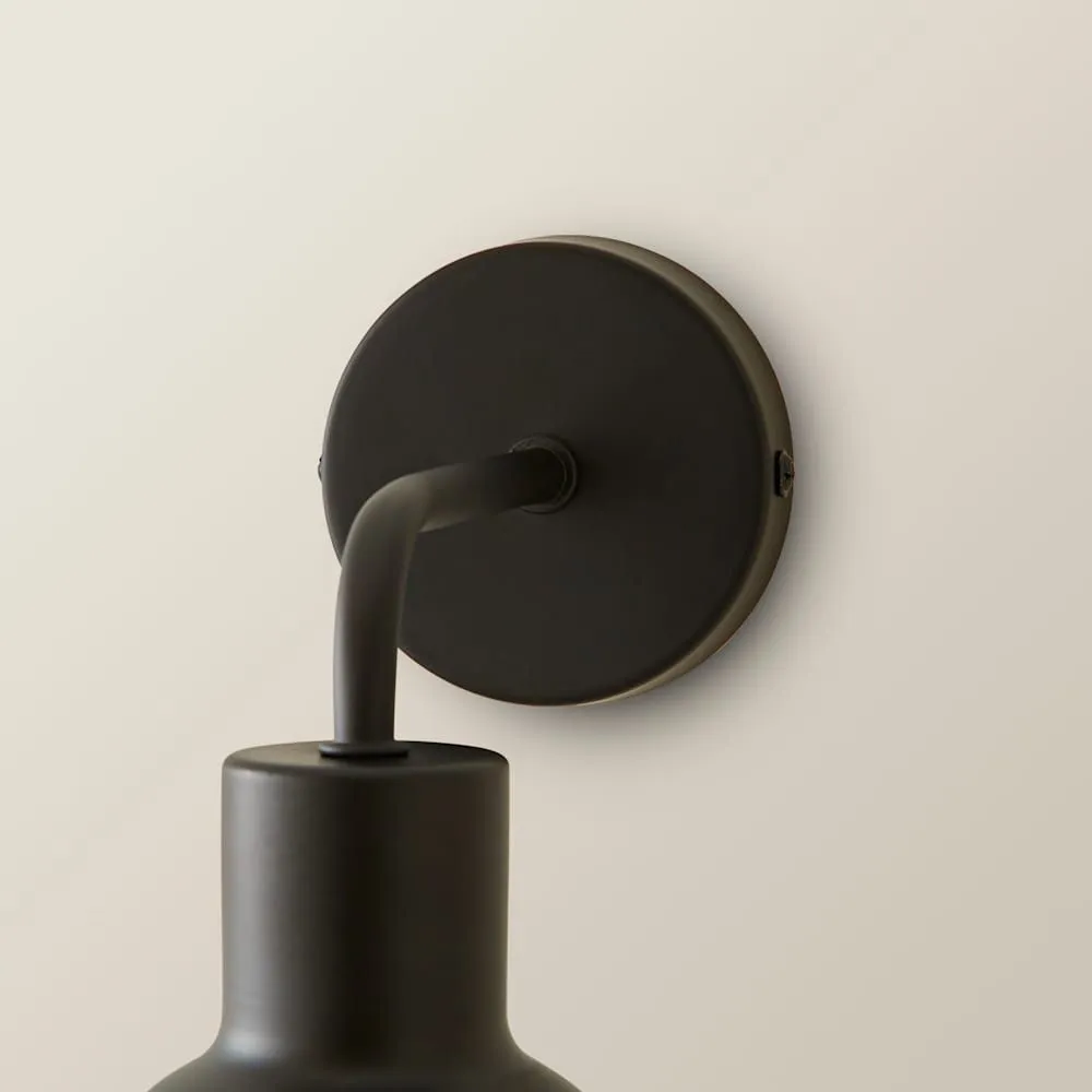 ValueLights Bellamy Globe Glass Shade Rechargeable Wall Light in Black 5