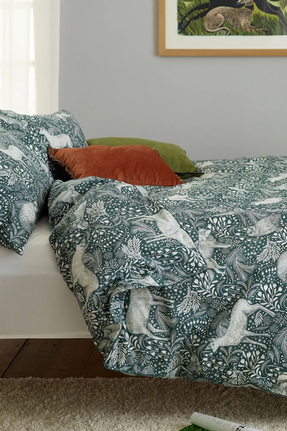 Deyongs Woodland Folk Printed Soft & Breathable Cotton Rich Duvet Cover Set in Green 4