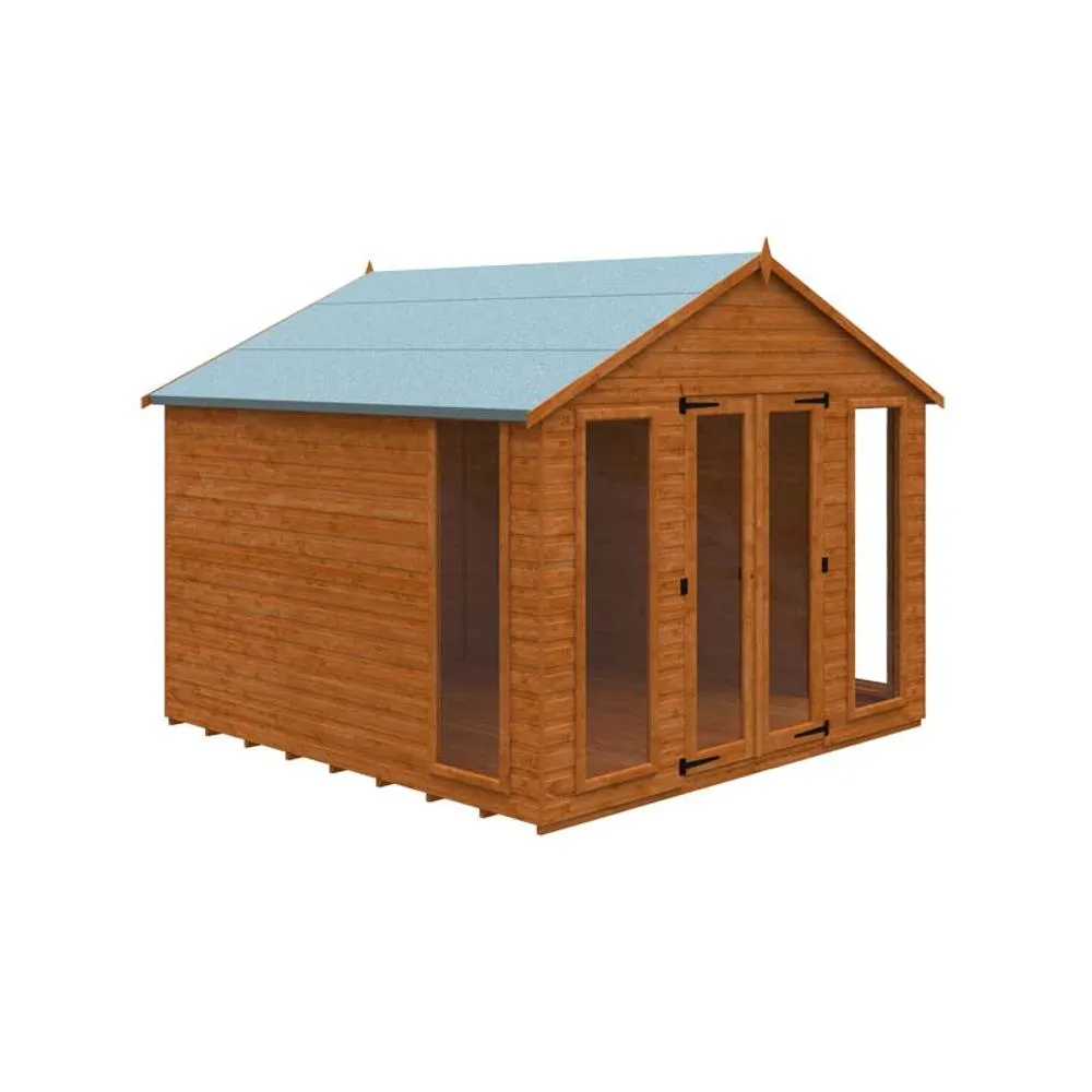 Buttercup Farm 10x10 Contemporary Summerhouse 12mm Shed - L295 x W295 x H257.7 cm in Burnt Orange