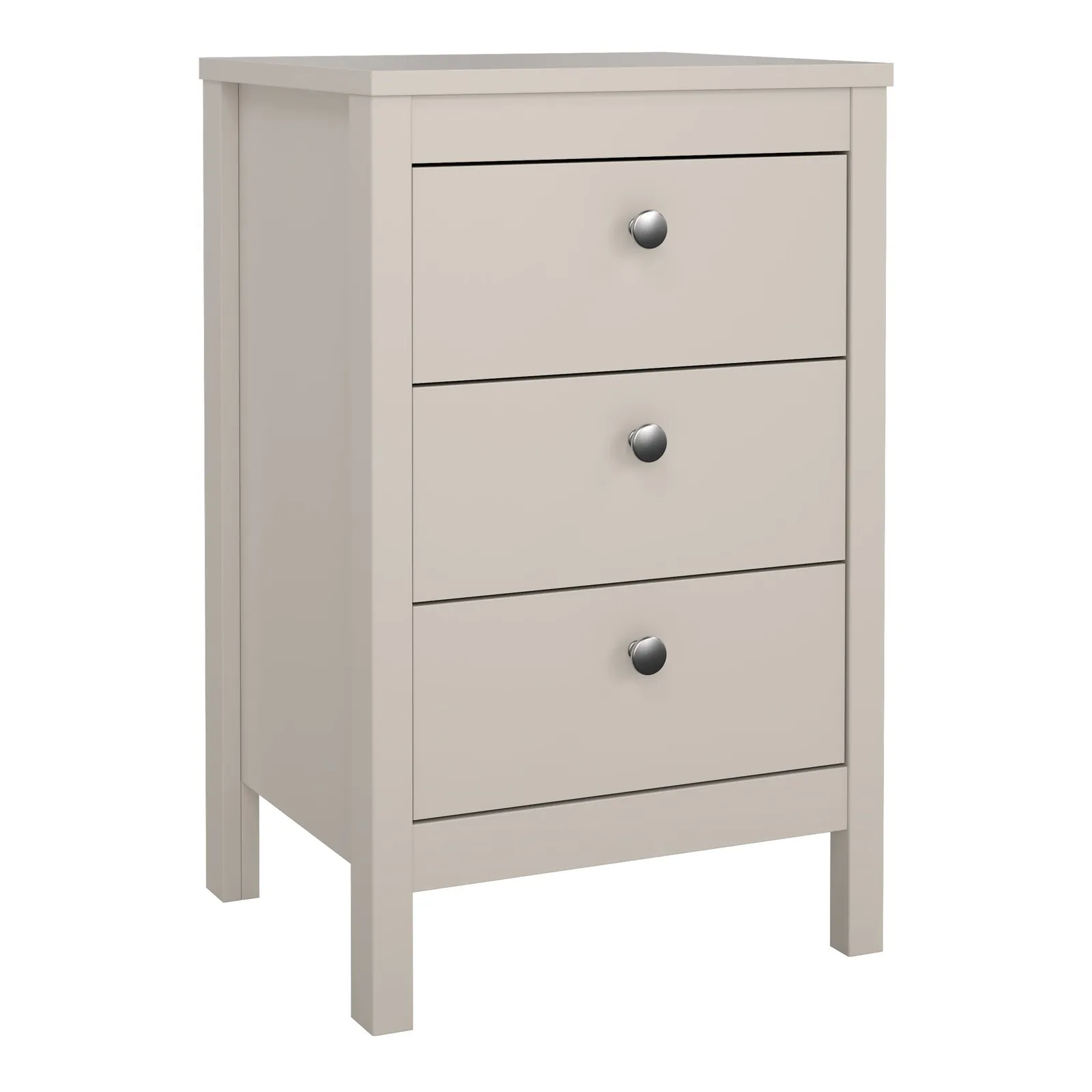 Furniture To Go Barcelona Bedside Table 3 Drawers in Cashmere in Beige 2