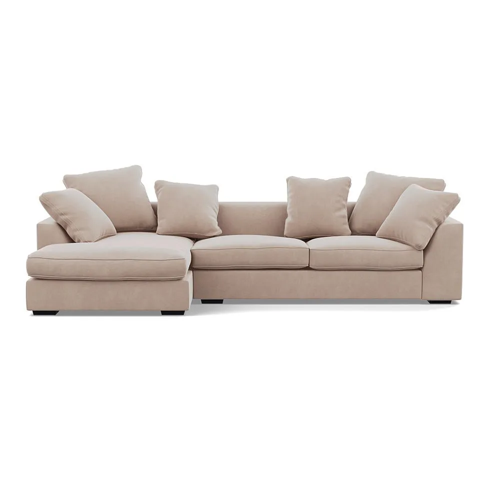 Heal's Cumulus LHF Corner Sofa Smart Velvet Pebble Black Feet 1