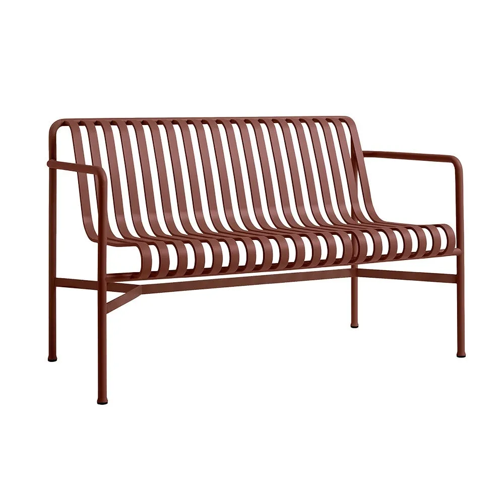 HAY Palissade Dining Armrest Bench Iron Red 3