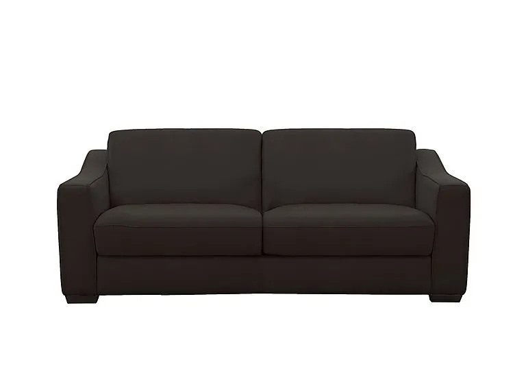 Optimus Space Saving Leather Sofa Bed with Memory Foam Mattress - Dark Chocolate