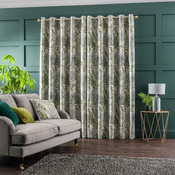 Leaf Jacquard Eyelet Curtains 4