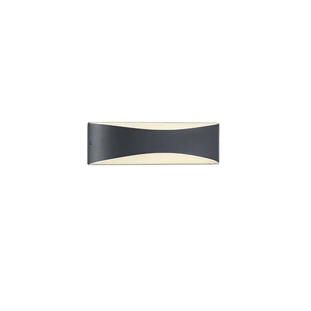 Netlighting Konda Modern Outdoor Flush Wall Lamp Anthracite 3000K IP65 UK Stock in Black