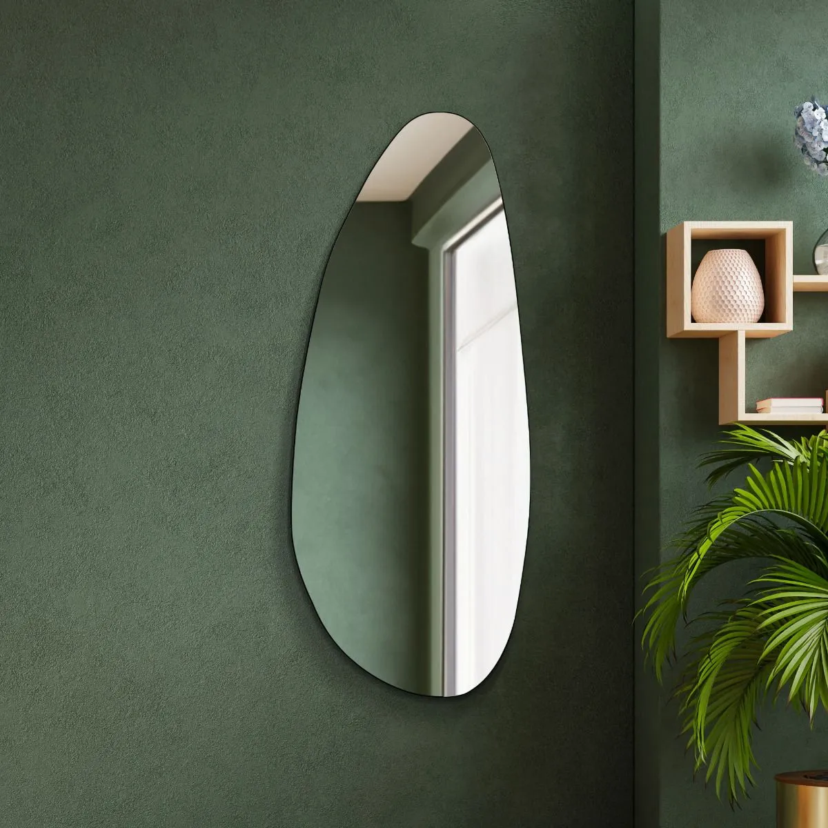 MirrorOutlet The Lacuna - Frameless Pond Wall Mirror 55" X 23" (140x58CM) in Silver 6