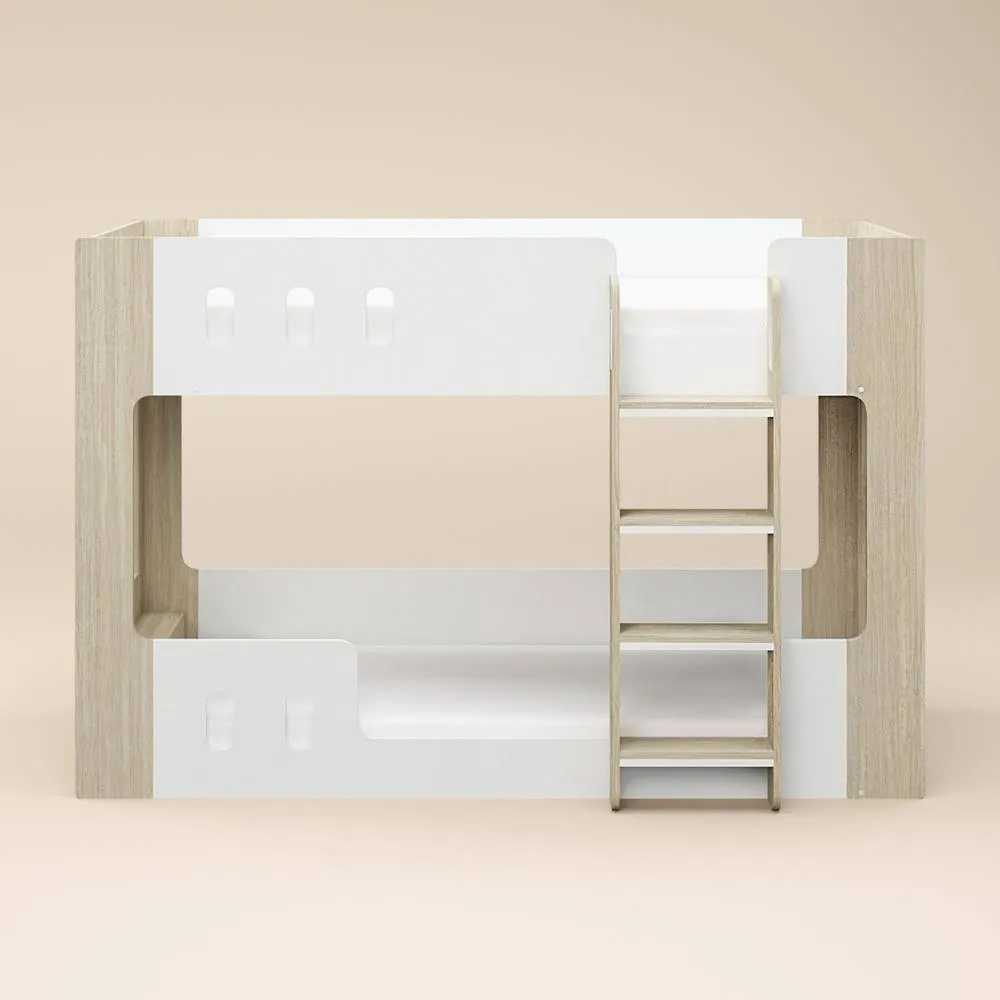 Flair Willow Low Bunk Bed White & Oak 4