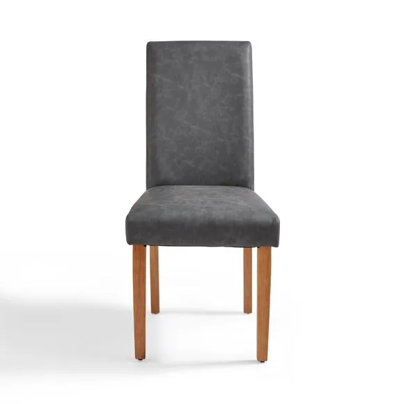 Hugo Set of 2 Dining Chairs, Distressed Faux Leather 6