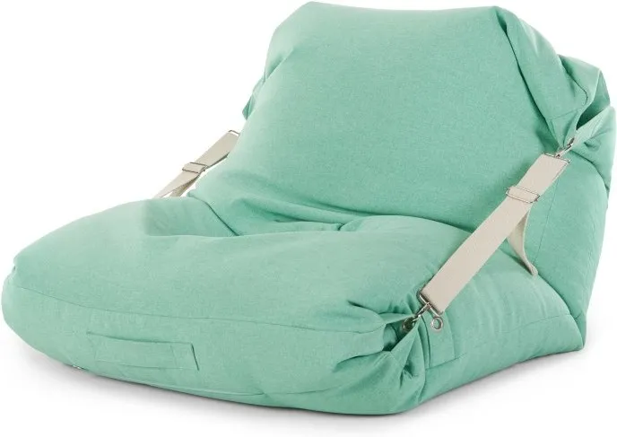 Tuck Bean Bag  Floor Chair, Mint with Contrast Cream Strap
