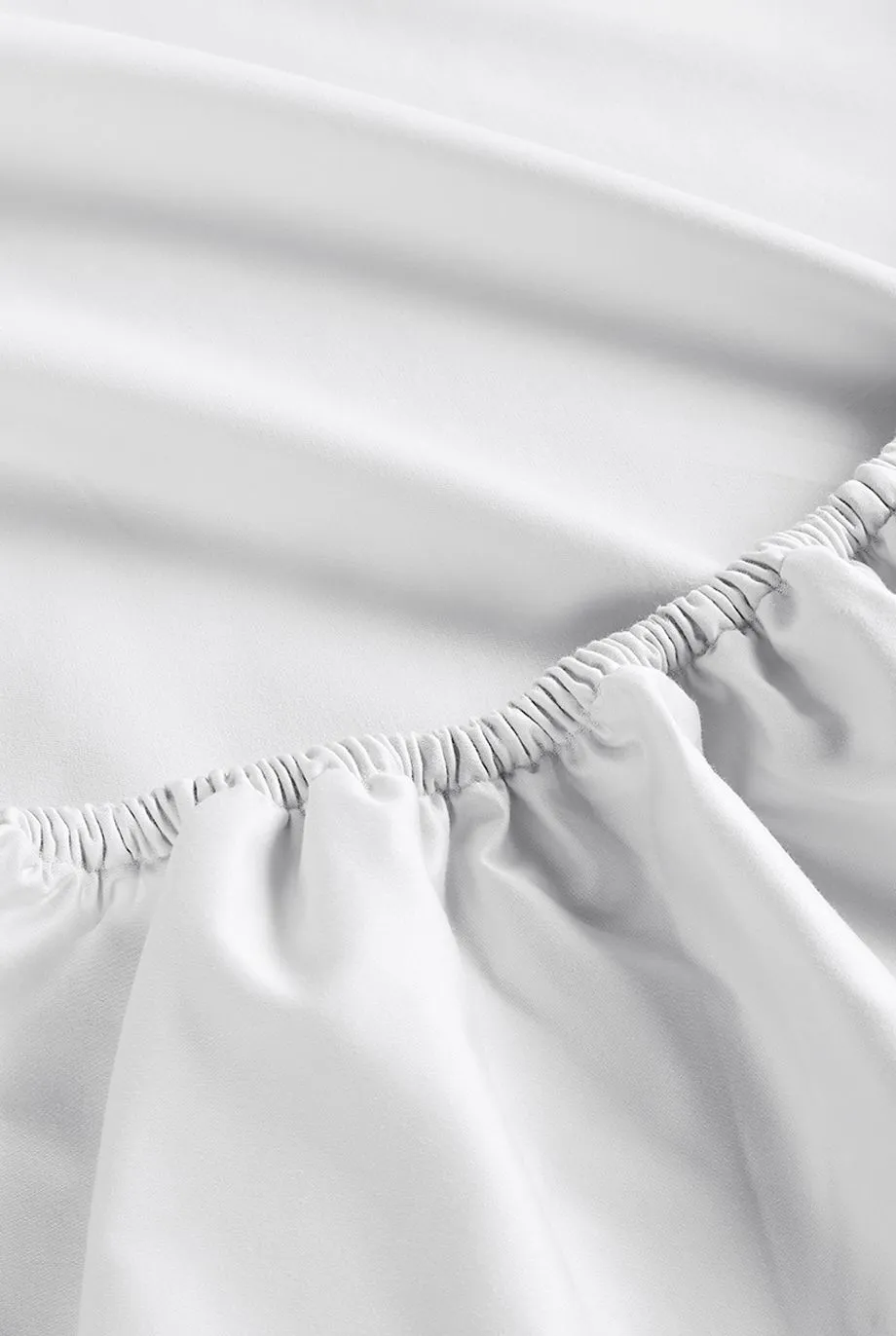 CHRISTY 500TC Premium Sateen Luxury Fitted Sheets in White 4