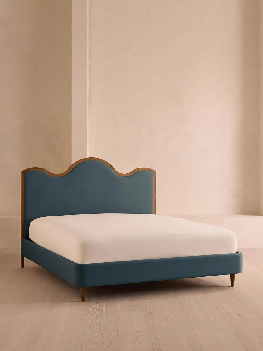 Aubrey Bed, Super king, Linen, Prussian Blue