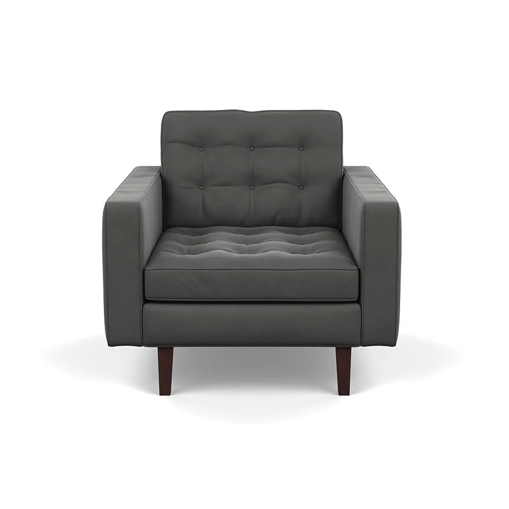 Heal's Hepburn Armchair Nobilis Velvet Dolphin Black Feet