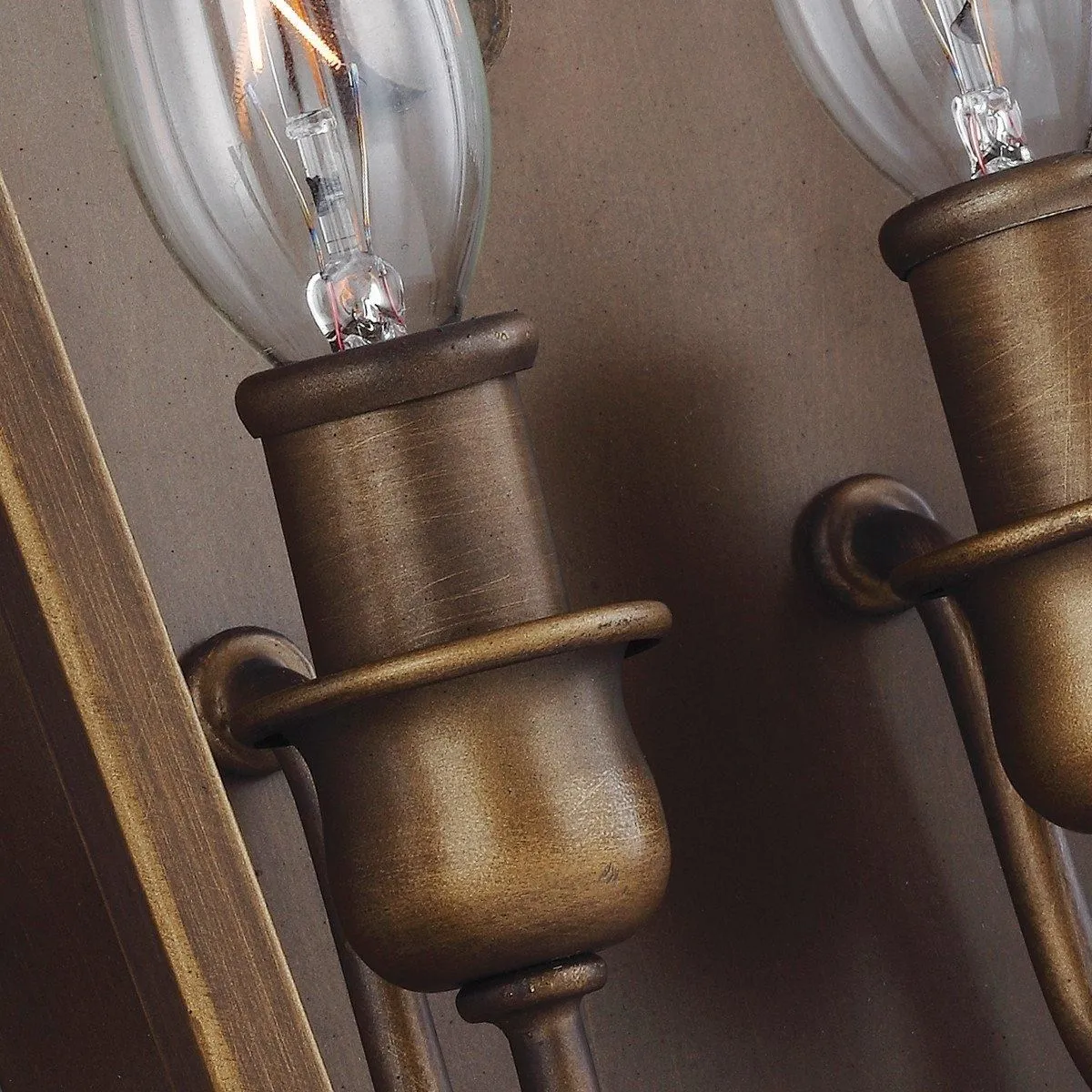 Netlighting Yarmouth 2 Light Wall Light Painted Aged Brass in Yellow 3
