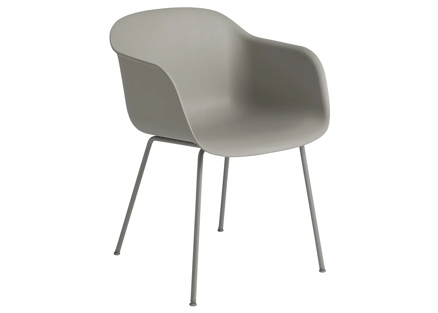 Muuto Fiber Armchair Tube Base Normal Shell Grey/Grey 1