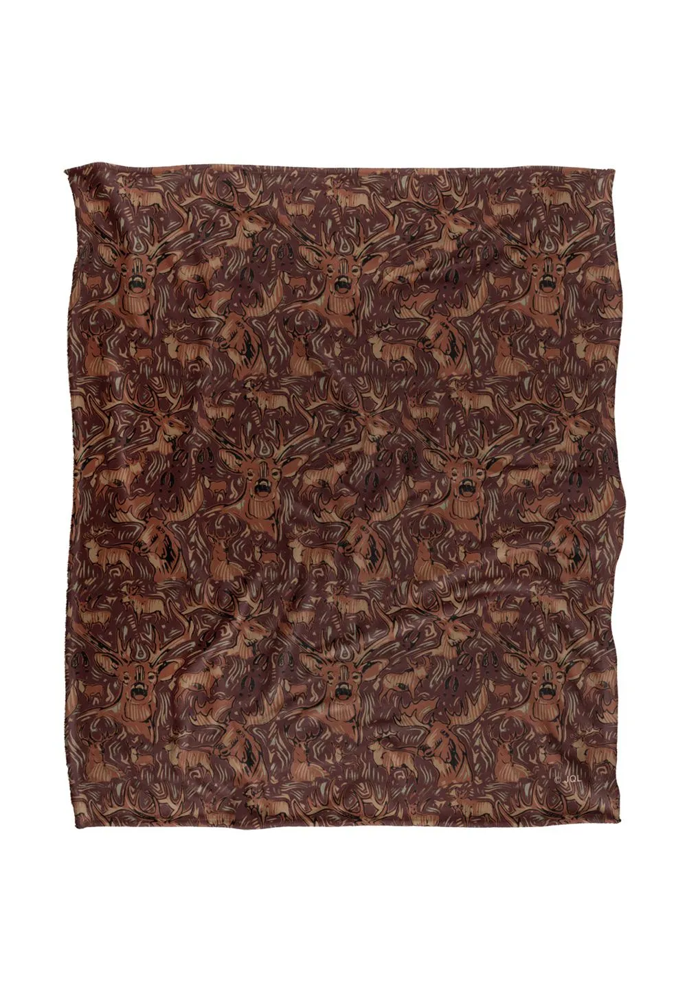 JQ Licensing Jl-Jp Big Game Deer Moose Hunting Pattern Silky Touch Super Soft Throw Blanket 152 X 127 cm in White