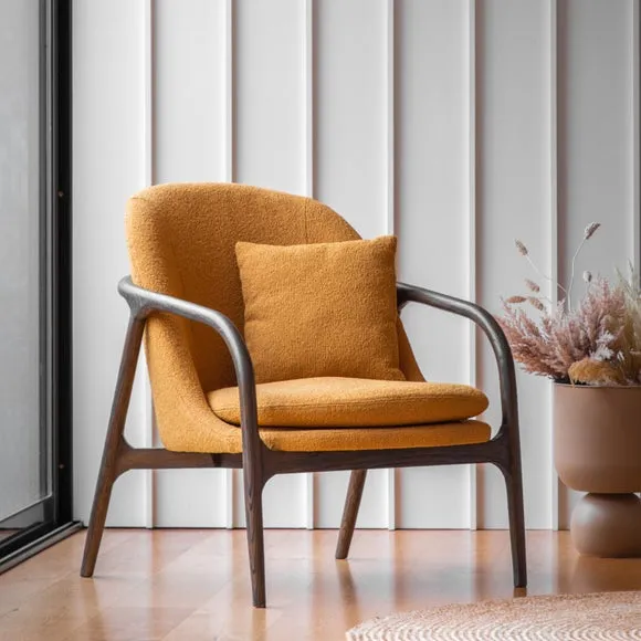 Aurora Fabric Wooden Arm Accent Chair 1