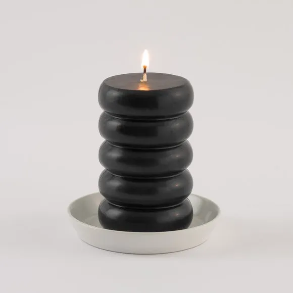 Unscented Rib Shaped Pillar Candle