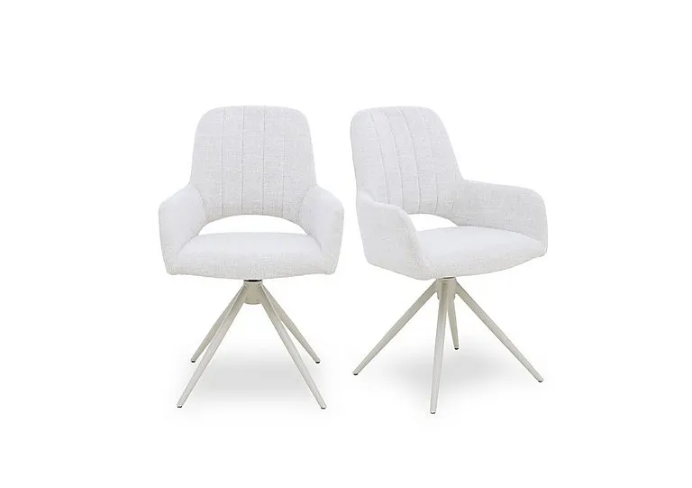 Pebble Pair of Swivel Dining Arm Chairs