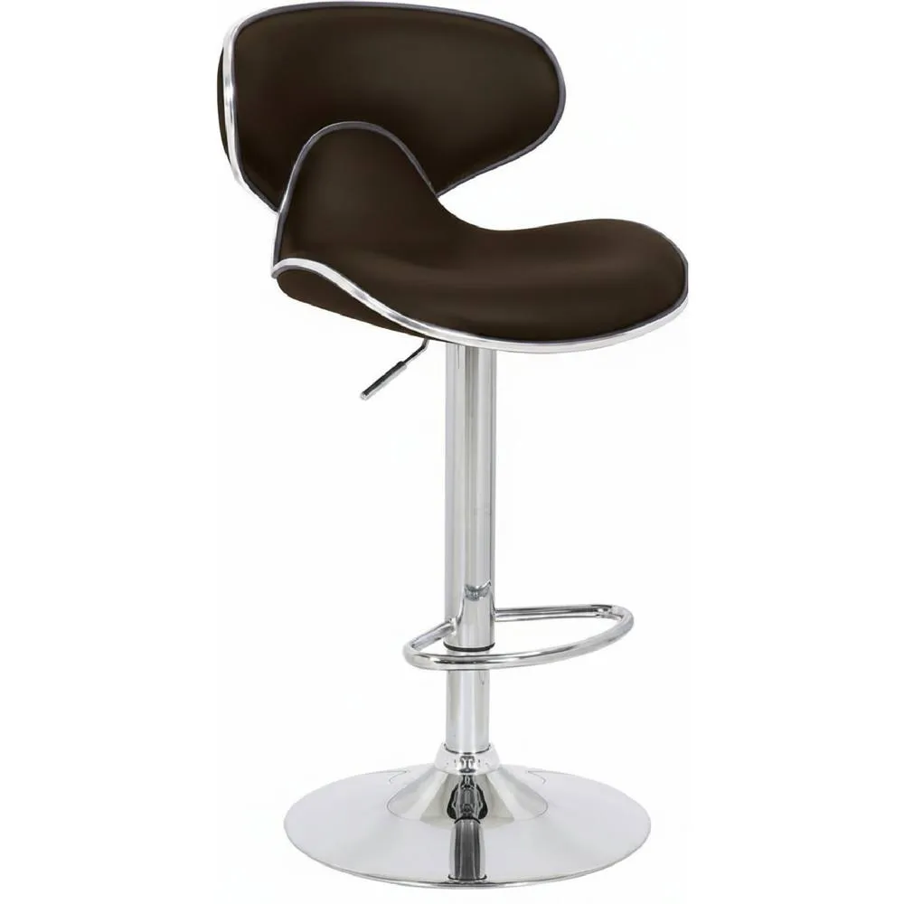 netfurniture Planet Kitchen Breakfast Bar Stool Brown Padded Seat Height Adjustable