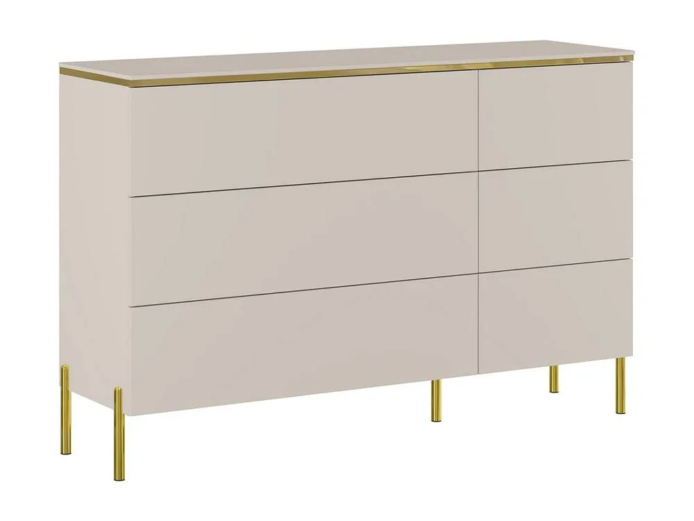 Vente-unique 6-Drawer Chest Of Drawers - Beige & Gold - VUKIA 4