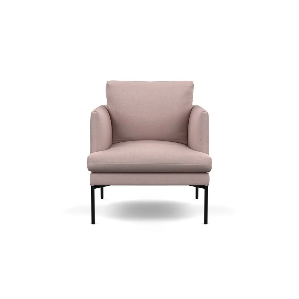 Heal's Matera Armchair Siena Cotton Dusky Pink Black Feet