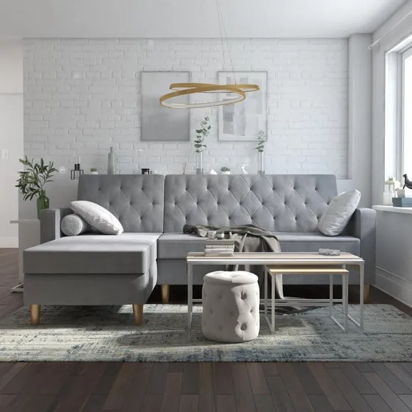 Cosmo Living Liberty Chenille Corner Chaise Futon 4