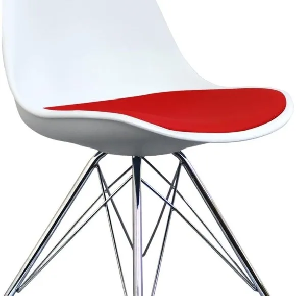 Fusion Living Soho White Plastic Dining Chair 6