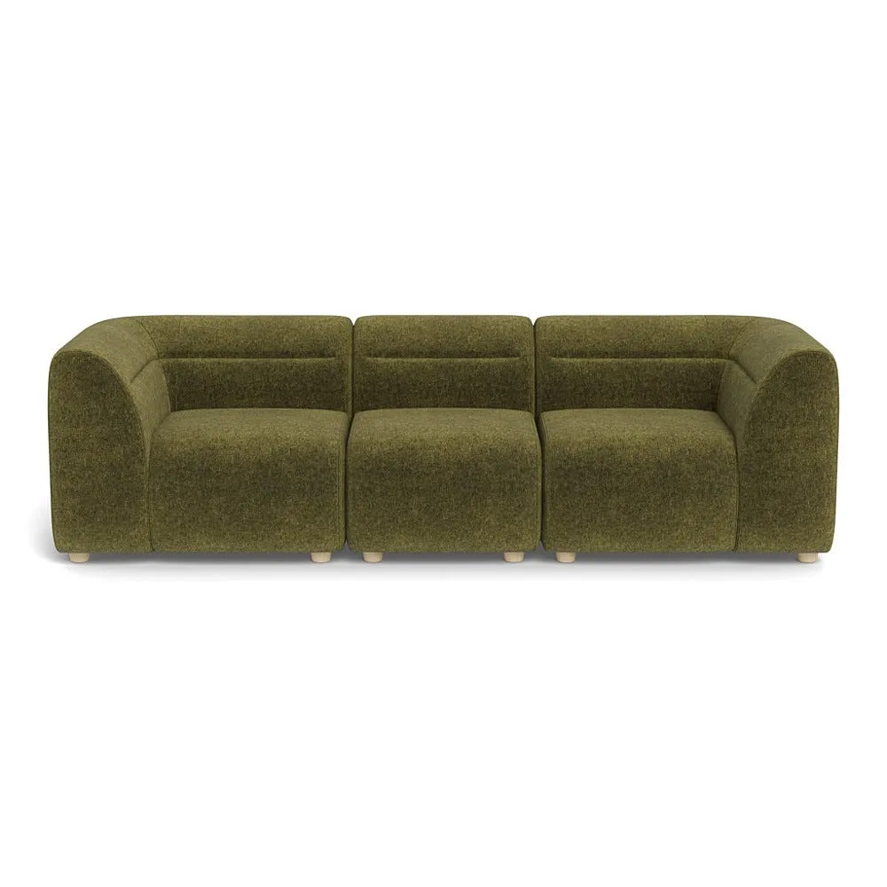 Heal's Lilli 3 Seater Sofa Boucle Velvet Wilder Natural Beech Feet 1