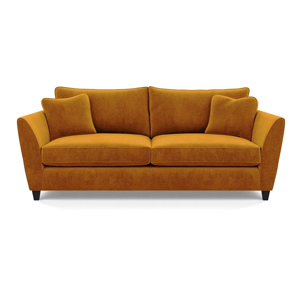 Heal's Torino 4 Seater Sofa Smart Luxe Velvet Cognac Black Feet 1