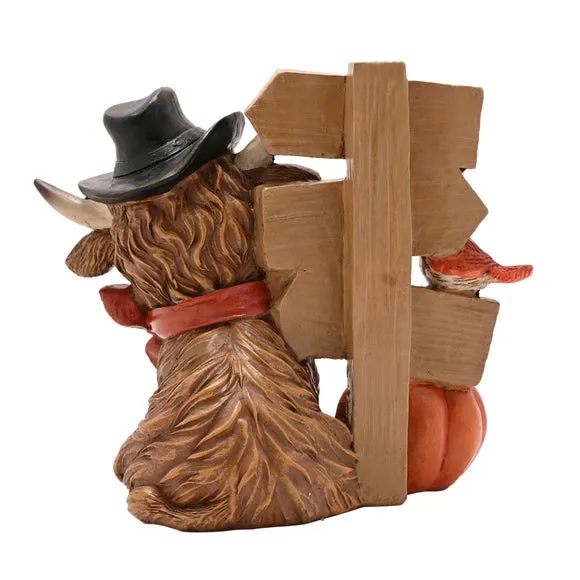 Country Living Welcome to my Patch Highland Cow Ornament 5