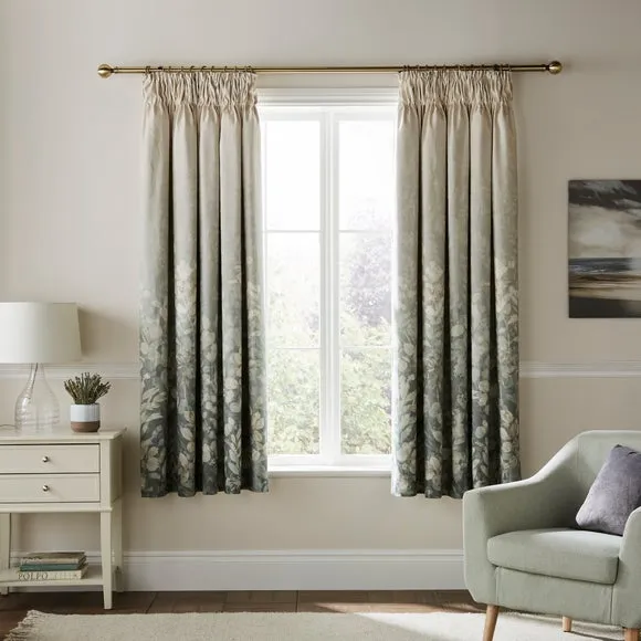 Dorma Whispering Leaves Pencil Pleat Blackout Curtains 2