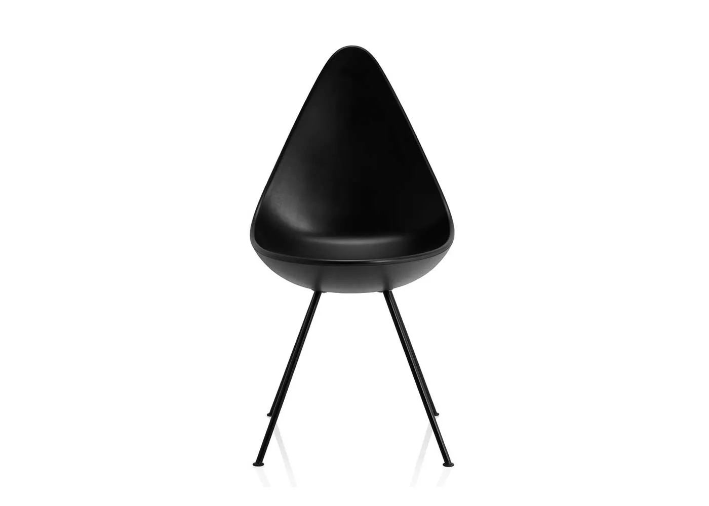 Fritz Hansen Drop Side Chair Black Powder Coated Legs 1