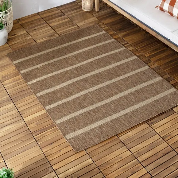 Yard Tala Stripe Jute Effect Indoor Outdoor Rug 3