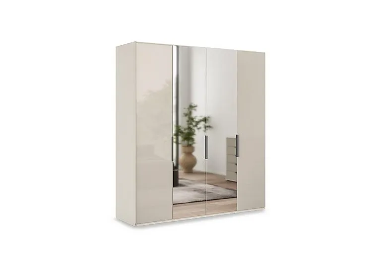 Amara 200cm 4 Door Hinged Wardrobe with 2 Glass and 2 Mirror Doors