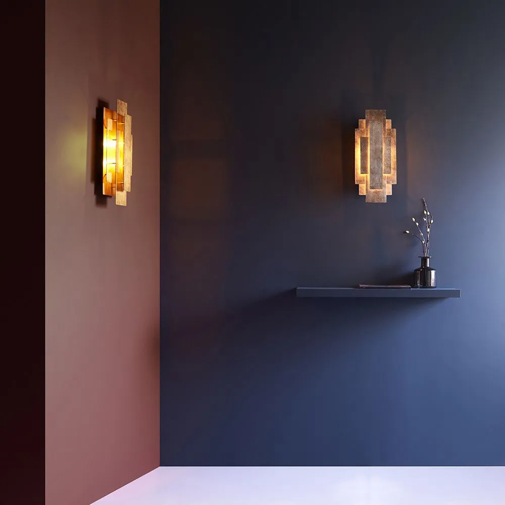 Netlighting Forlì 2 Light Wall Lamp Antique Gold Leaf 4