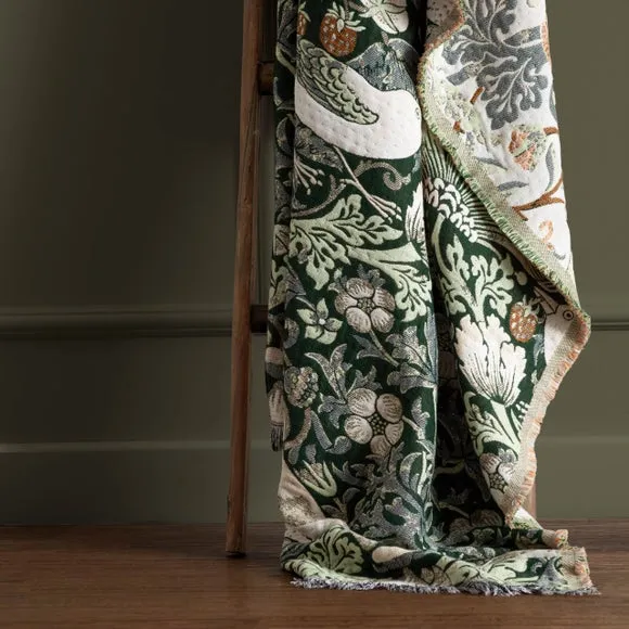 Morris & Co. Strawberry Thief Throw Blanket 130cm x 170cm 6