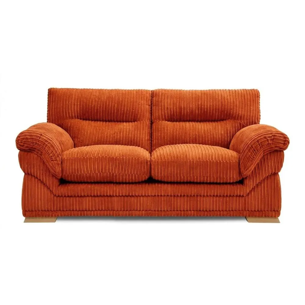 Bliss Furniture Amalfi 2 Seater Claude Sofa Modern Plush Fabric in Orange