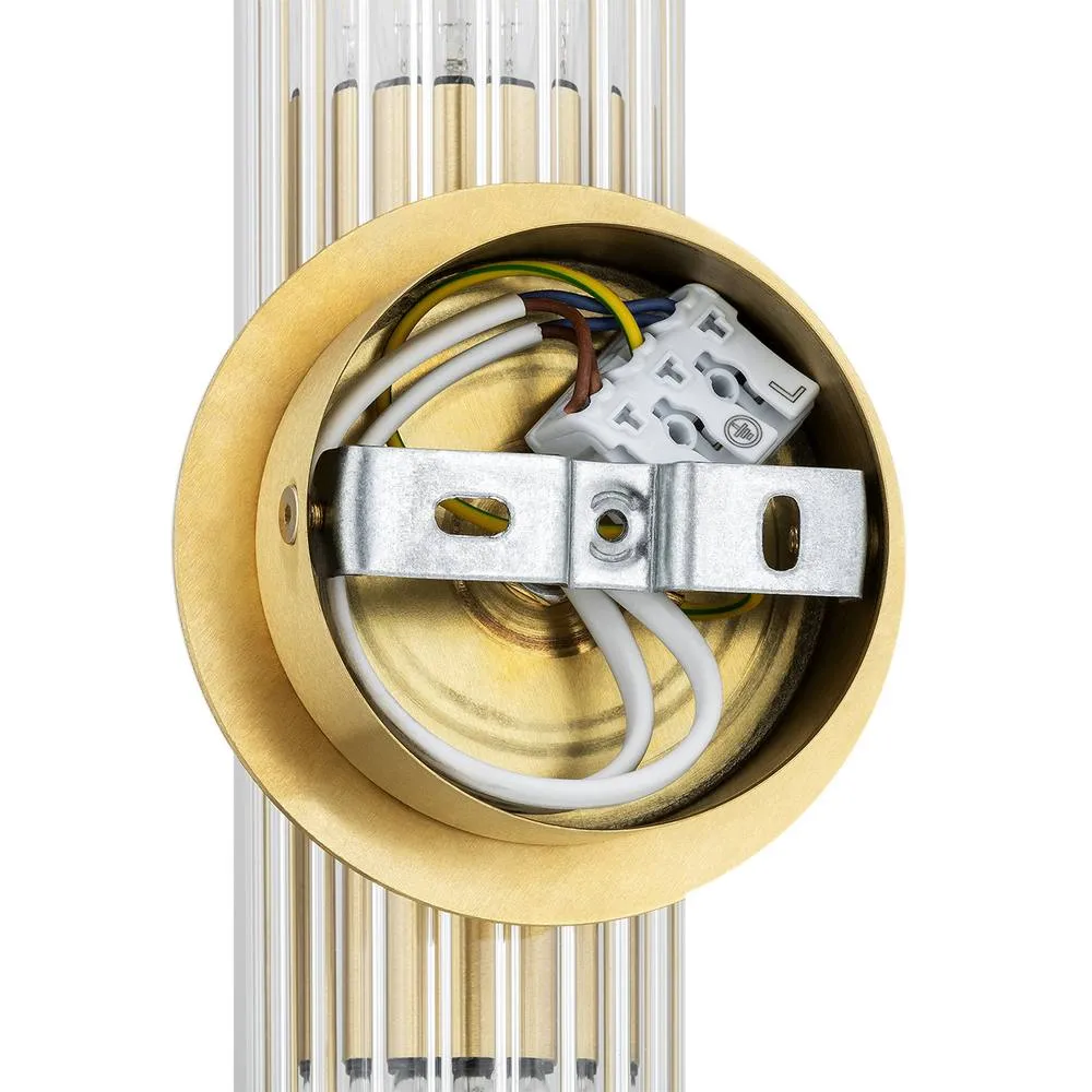 Netlighting Hampton Up & Down Wall Lamp Transparent (Fluted) Brushed Brass in Yellow 5