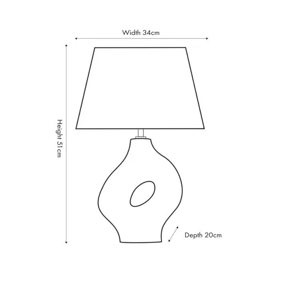 Ulla Monochrome Organic Ceramic Table Lamp 5