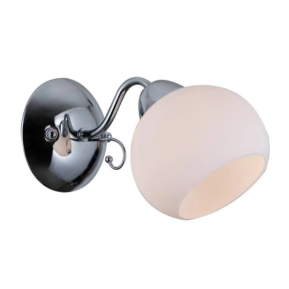 Netlighting Stylized Wall Lamp Chrome White 1 Light with White Shade E27 2