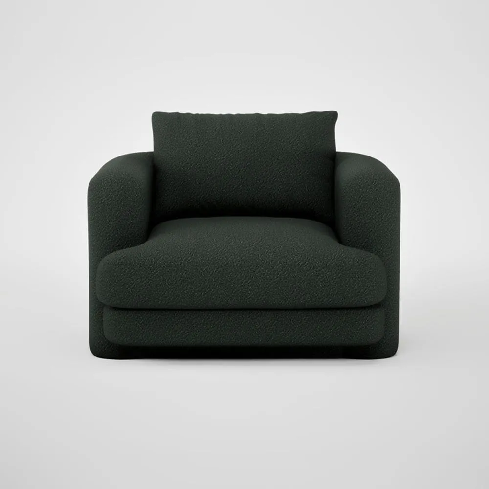 Heal's Rafi Swivel Armchair Boucle Fern 1