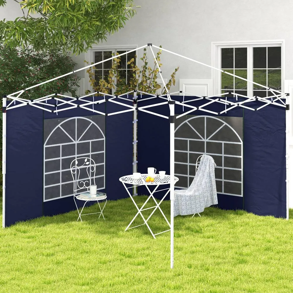 OUTSUNNY 3x3(m) or 3x6m Pop Up Gazebo Side Panels Replacement, 2 Pack in Blue 1