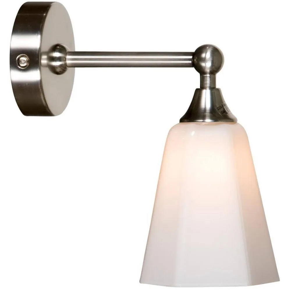 Netlighting Classic Bathroom Wall Light Satin Nickel IP44 in Grey